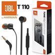 Auricular JBL JBLT110BLK In Ear Con Microfono 1.2Mt Negro
