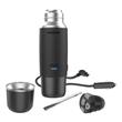 Termo Peabody PE-ETL500N 500 mL Electrico Negro Mate Y Bombilla