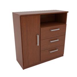 Comoda Orlandi Comoda.089 3 Cajones 1 Puerta Mogno