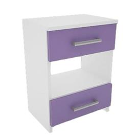 Mesa Orlandi L.381 de Luz Juvenil 2 Cajones Blanca Y Lila