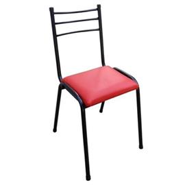Silla Dakot 1100410INR Italo Base Negra Cuero Rojo