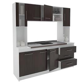 Mueble Cocina Orlandi COC.325B/W Compacta 1.80 Blanca/Wengue