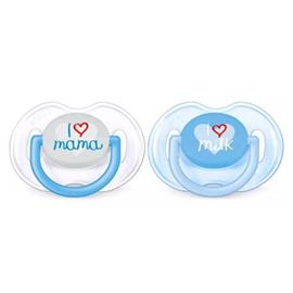 Chupetes Philips SCF172/51 Avent Classic Deco X2 I Love Mama (0-6M) Celeste