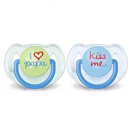 Chupetes Philips SCF172/71 Avent Classic Deco X2 I Love Mama (6-18M) Celeste