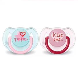 Chupetes Philips SCF172/72 Avent Classic Deco X2 I Love Mama (6-18M) Rosa