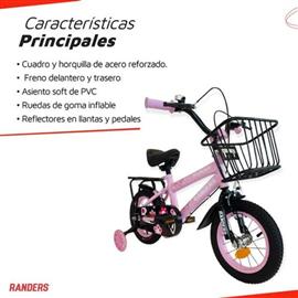 Bicicleta Randers BKE-121-B R12 Acero Niña Rosa