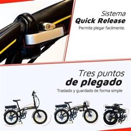 Bicicleta Randers BKE-E2001-B Electrica Plegable R20 7 Velocidades Negra