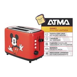 Tostadora Atma TOAT39DN 880W Electrica Roja Mickey