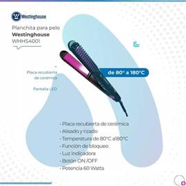 Pinza de Cabello Westinghouse WHHS4001 2 En 1 Plancha Rizador