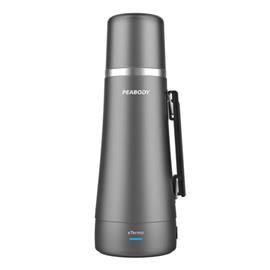 Termo Peabody PE-ETA1000/01D 1 Litro Electrico Gris Metalizado Mate y Bombilla