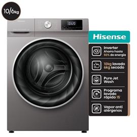 Lavasecarropas Hisense WDQY1014T 10Kg Seca 6Kg 1400Rpm Plata Inverter