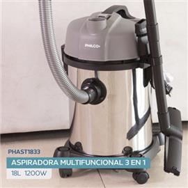 Aspiradora Philco PHAST1833PI de Tacho Metalico 18 Litros Filtro Hepa