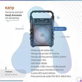 Parlante Kanji KJ-AMNESIA Lector Usb Sd