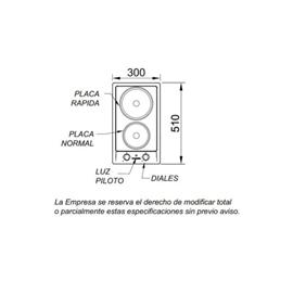 Anafe Domec 53905 AEX2G 2500W Acero Electrico