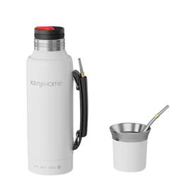 Termo Kanji KJH-PE10M-B 1 Litro Electrico Blanco Mate Y Bombilla
