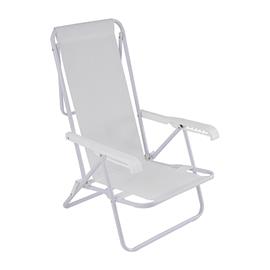 Reposera Mor 002257 Plegable 8 Posiciones Blanca Caño Acero