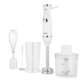 Licuadora de Mano Atma LMAT8528BP 600W Con Batidor, Espumador Y Chopper Blanca