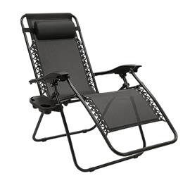 Reposera Php Gravedad Cero Acero Negra Plegable