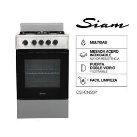 Cocina Siam CSI-CN50P 50Cm Plata Multigas